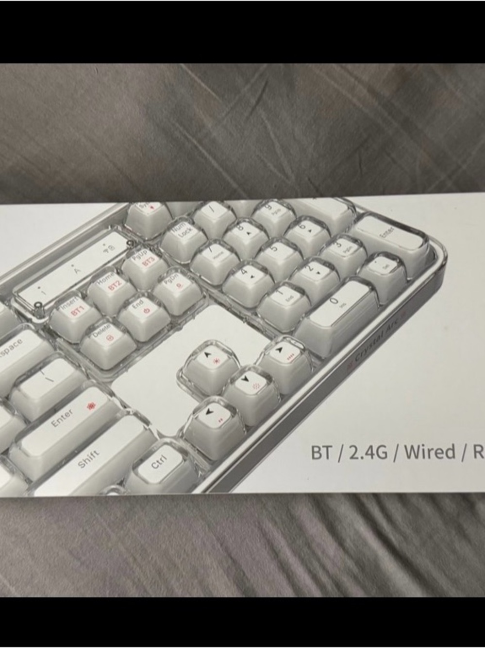 Wireless/Wired RGB Backlit White Keyboard